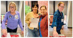 Collage of photos from the Manchester Memorial nurses union's 2026 contract ratification vote.